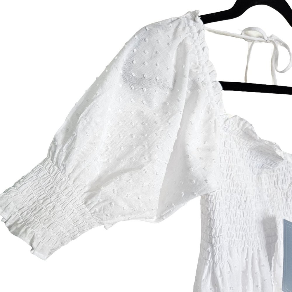 Hill House Athena White Sheer Swiss Dot Nap Mini Dress - Picture 6 of 13